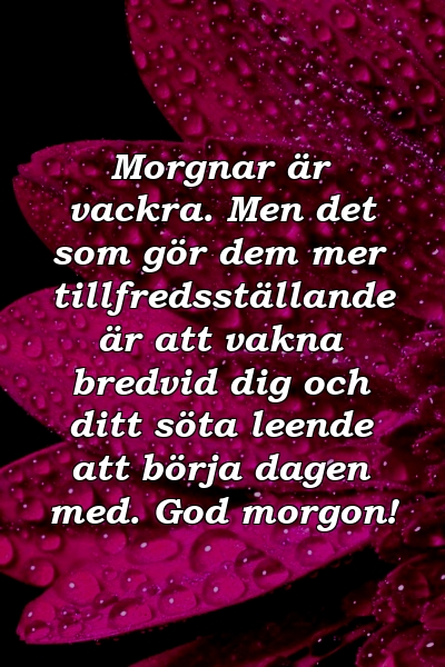 Morgnar är vackra. Men det som gör dem mer tillfredsställande är att vakna bredvid dig och ditt söta leende att börja dagen med. God morgon!