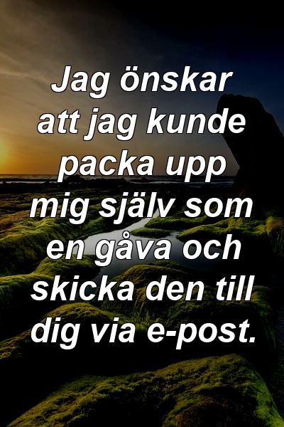 Jag önskar att jag kunde packa upp mig själv som en gåva och skicka den till dig via e-post.