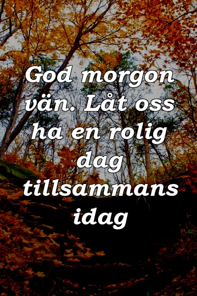 God morgon vän. Låt oss ha en rolig dag tillsammans idag