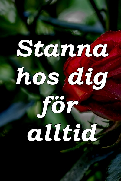 Stanna hos dig för alltid