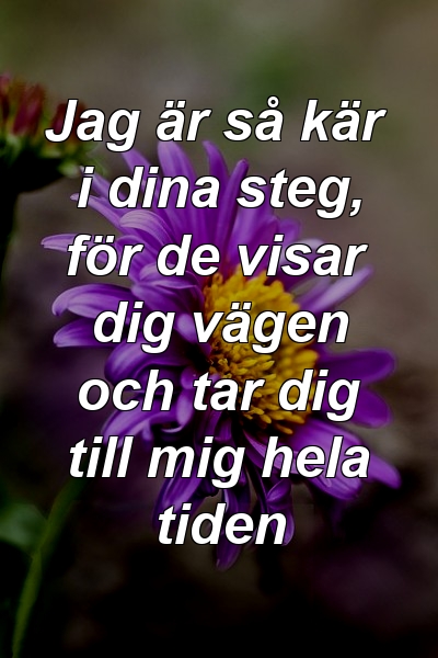 Jag är så kär i dina steg, för de visar dig vägen och tar dig till mig hela tiden