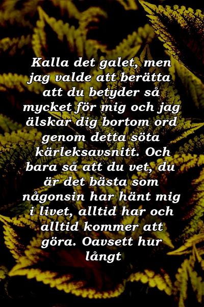 Kalla det galet, men jag valde att berätta att du betyder så mycket för mig och jag älskar dig bortom ord genom detta söta kärleksavsnitt. Och bara så att du vet, du är det bästa som någonsin har hänt mig i livet, alltid har och alltid kommer att göra. Oavsett hur långt