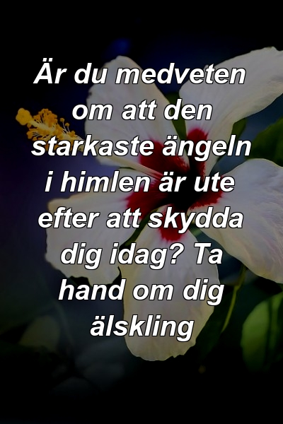 Är du medveten om att den starkaste ängeln i himlen är ute efter att skydda dig idag? Ta hand om dig älskling