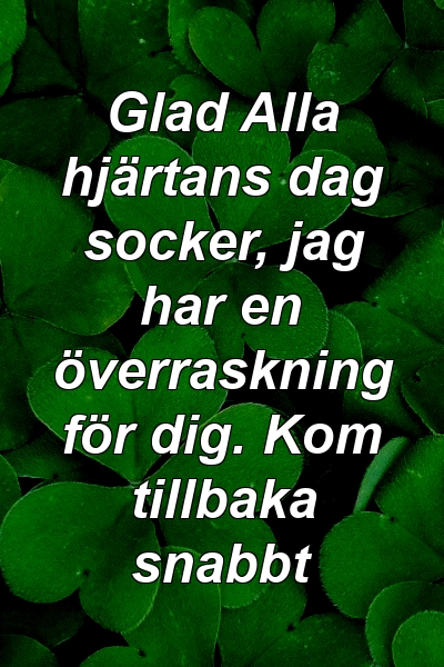 Glad Alla hjärtans dag socker, jag har en överraskning för dig. Kom tillbaka snabbt