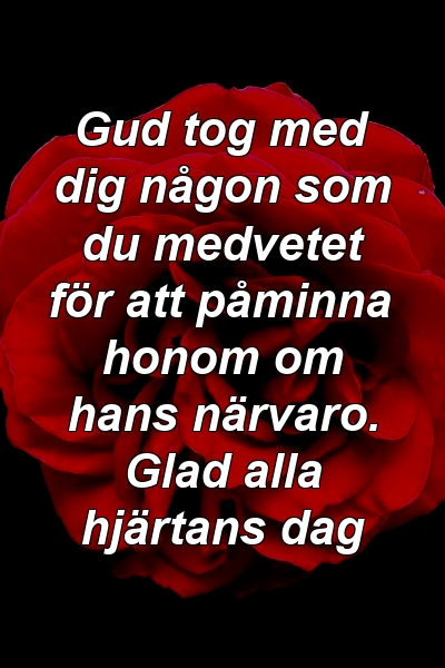 Gud tog med dig någon som du medvetet för att påminna honom om hans närvaro. Glad alla hjärtans dag