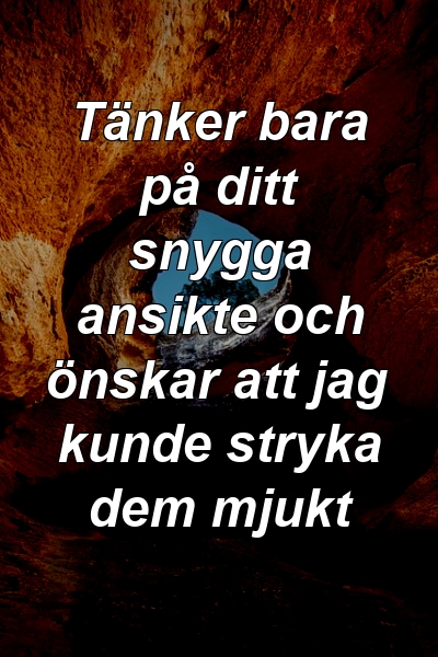 Tänker bara på ditt snygga ansikte och önskar att jag kunde stryka dem mjukt