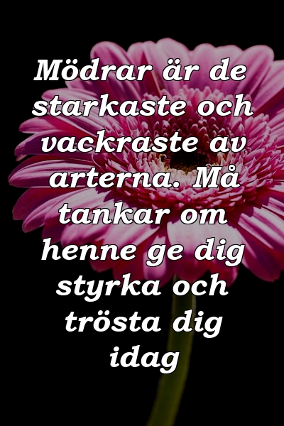 Mödrar är de starkaste och vackraste av arterna. Må tankar om henne ge dig styrka och trösta dig idag