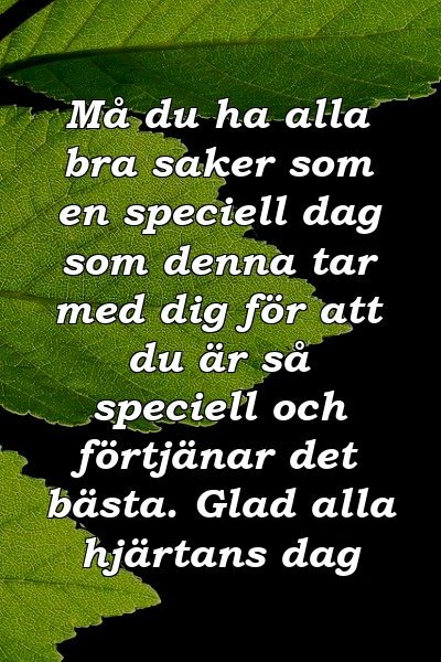 Må du ha alla bra saker som en speciell dag som denna tar med dig för att du är så speciell och förtjänar det bästa. Glad alla hjärtans dag